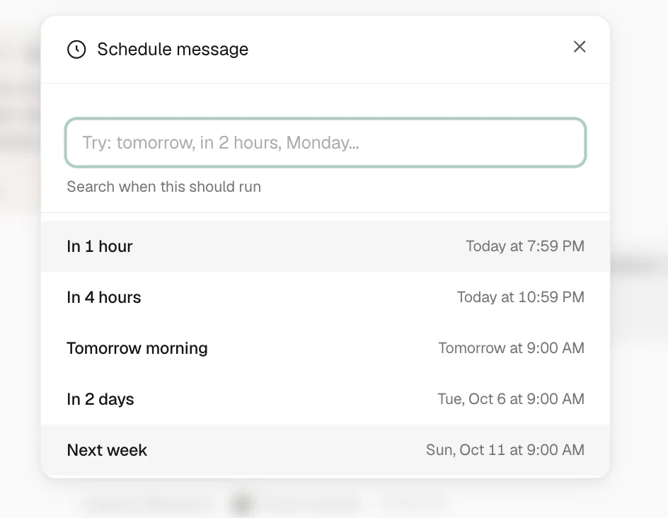 Schedule a message in Trellis