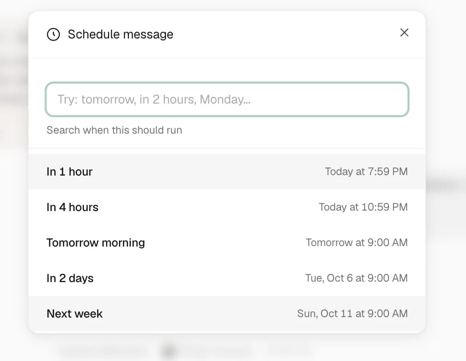 Schedule a message in Trellis