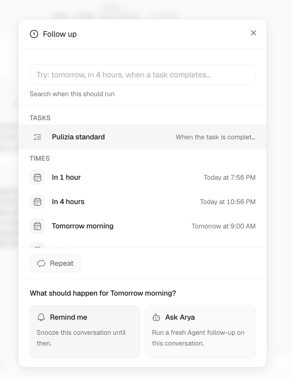 Set a reminder to reopen in Trellis