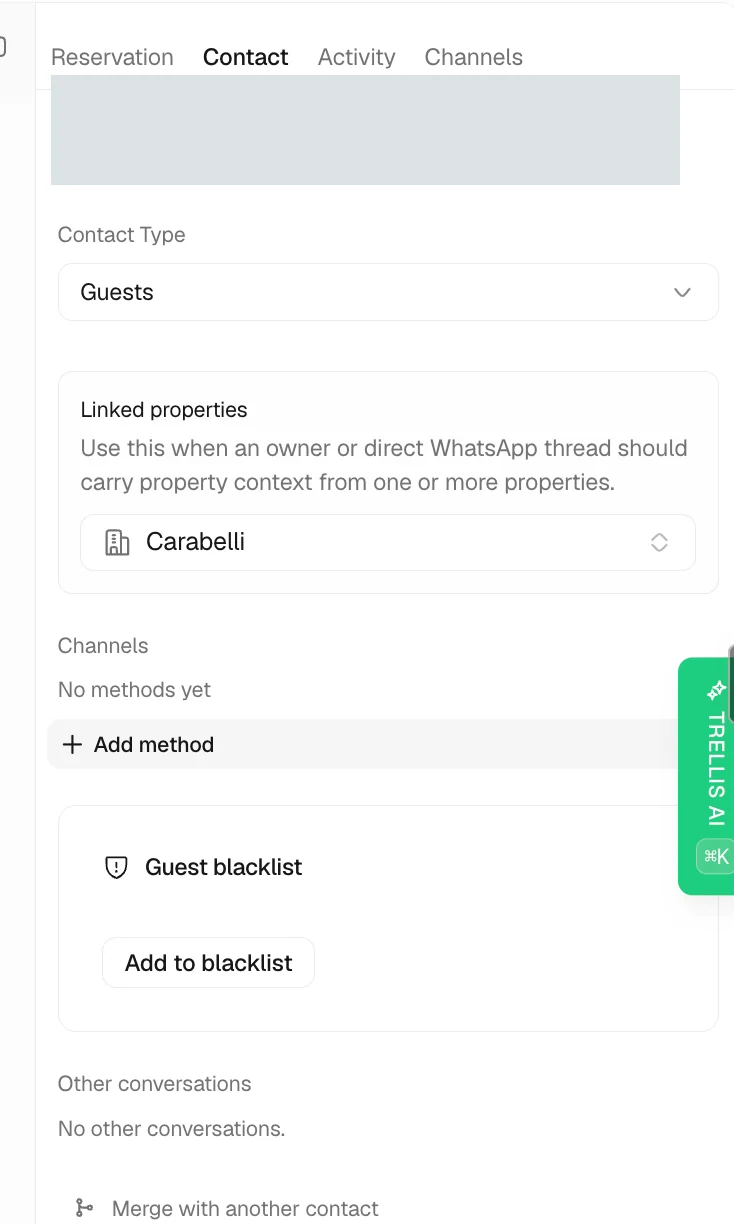 Add a missing contact channel in Trellis