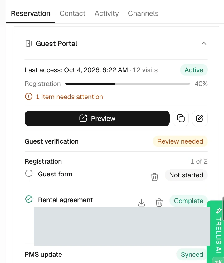 Review guest portal requirements in Trellis