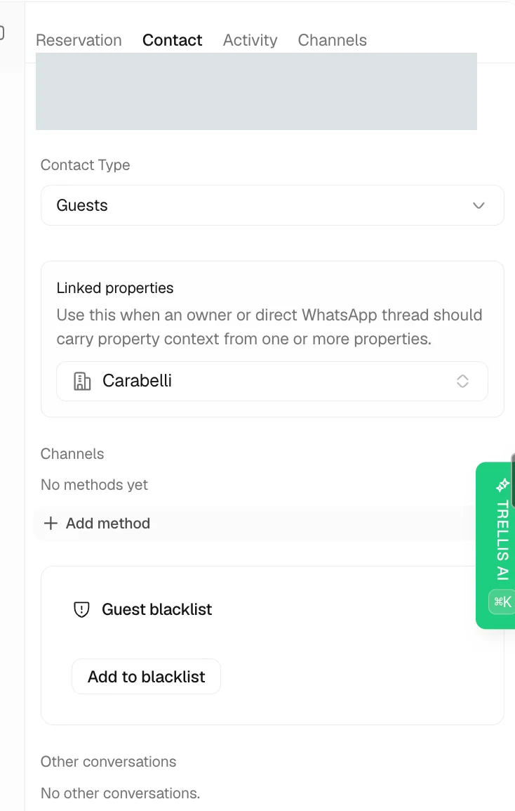 Review the contact’s details in Trellis