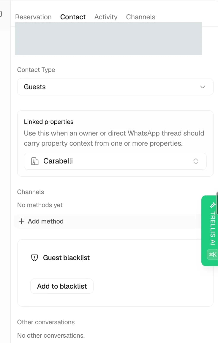 Review the contact’s details in Trellis