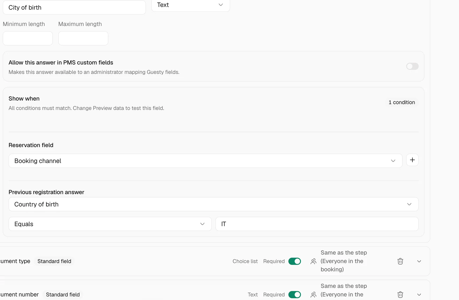 Collect guest details with conditional fields in Trellis