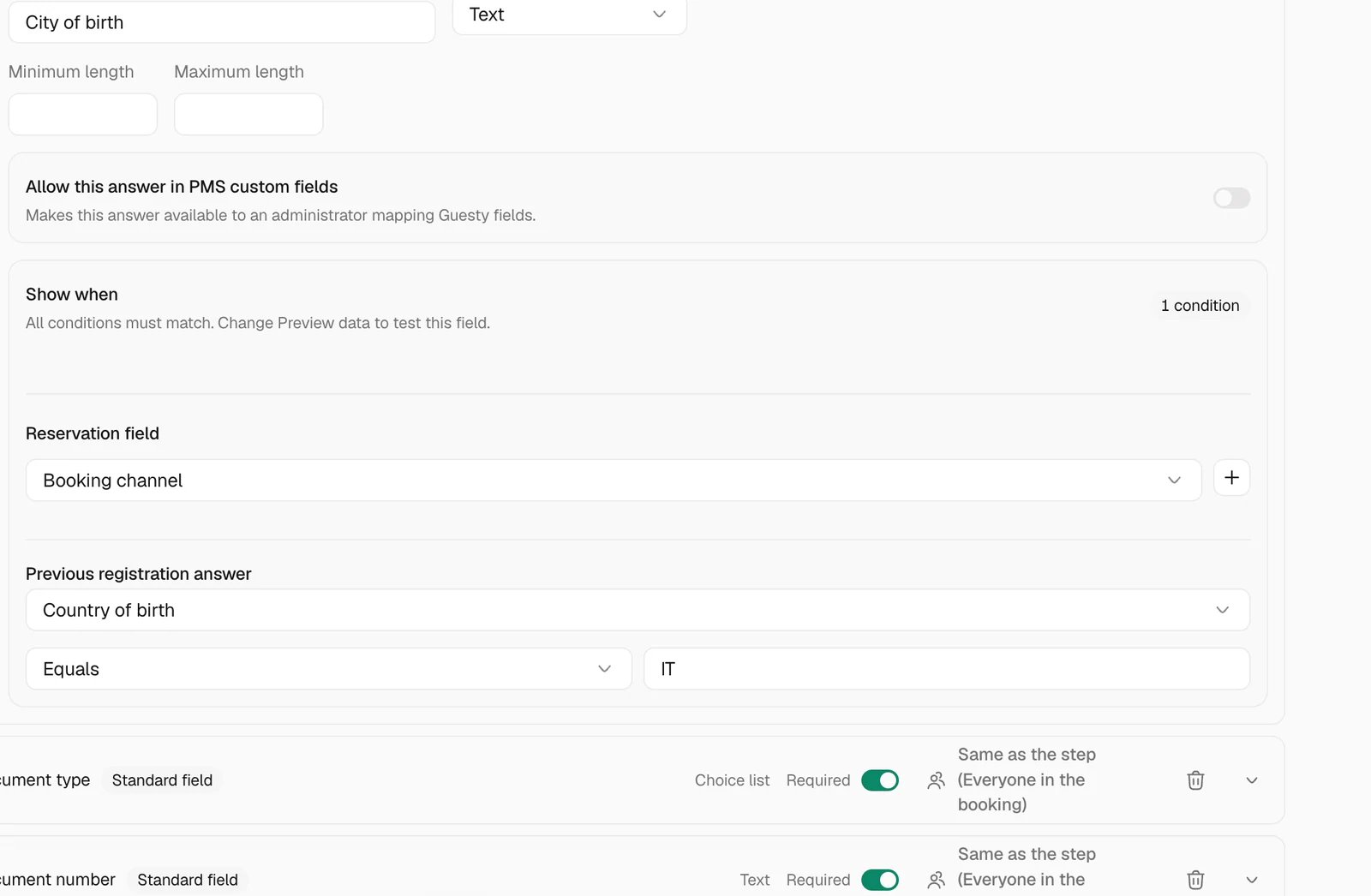Collect guest details with conditional fields in Trellis