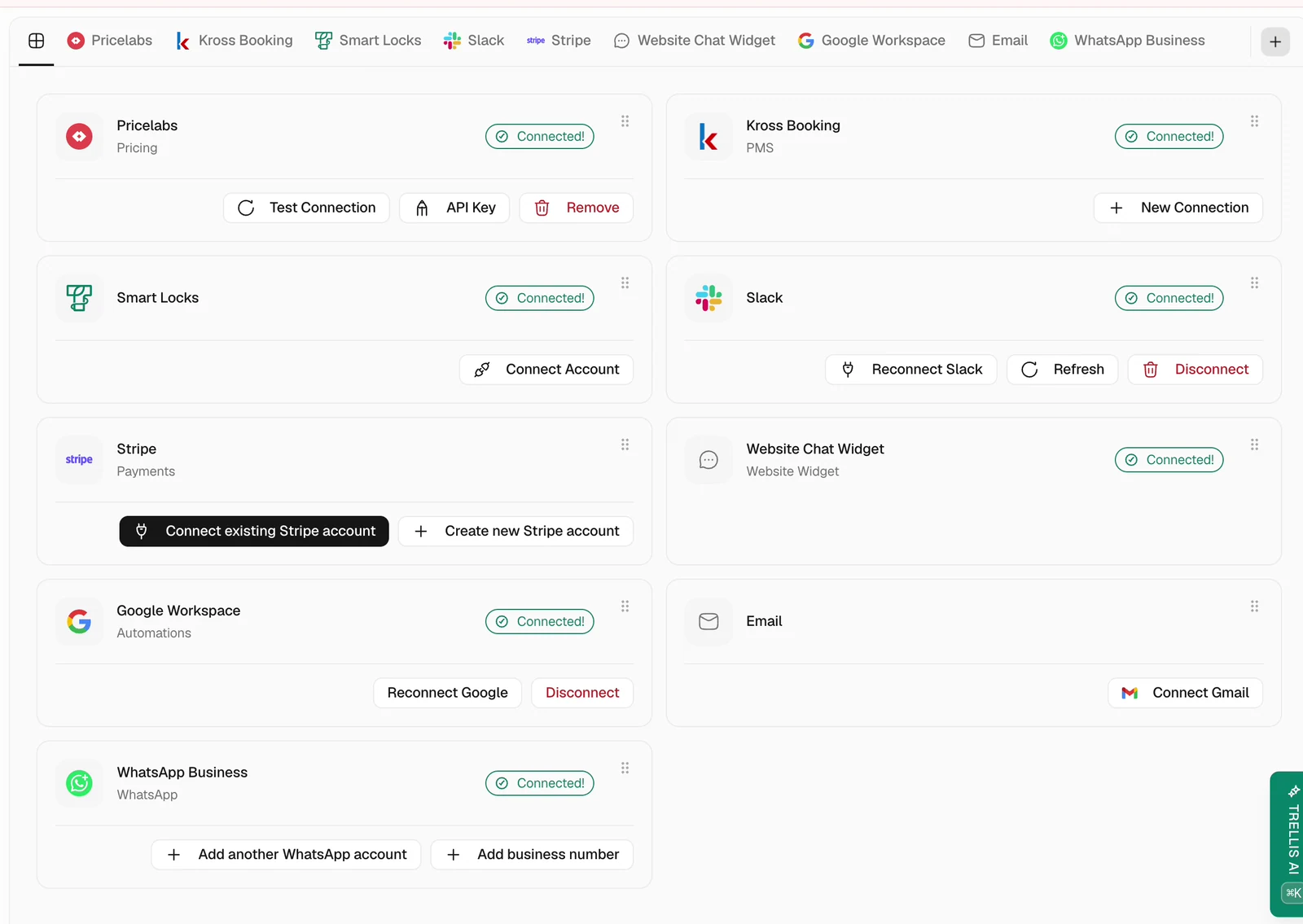 Browse and add integrations in Trellis
