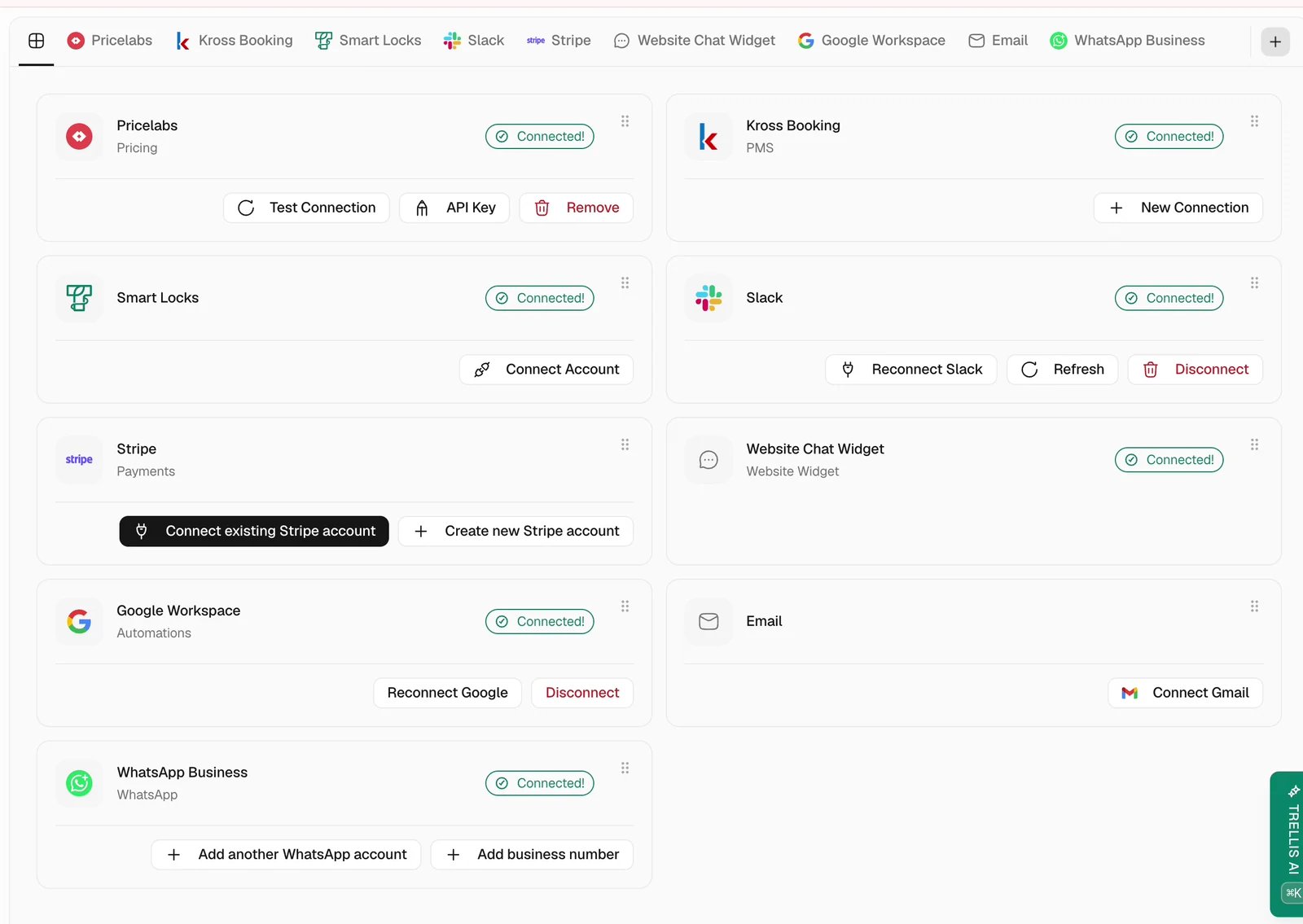 Browse and add integrations in Trellis