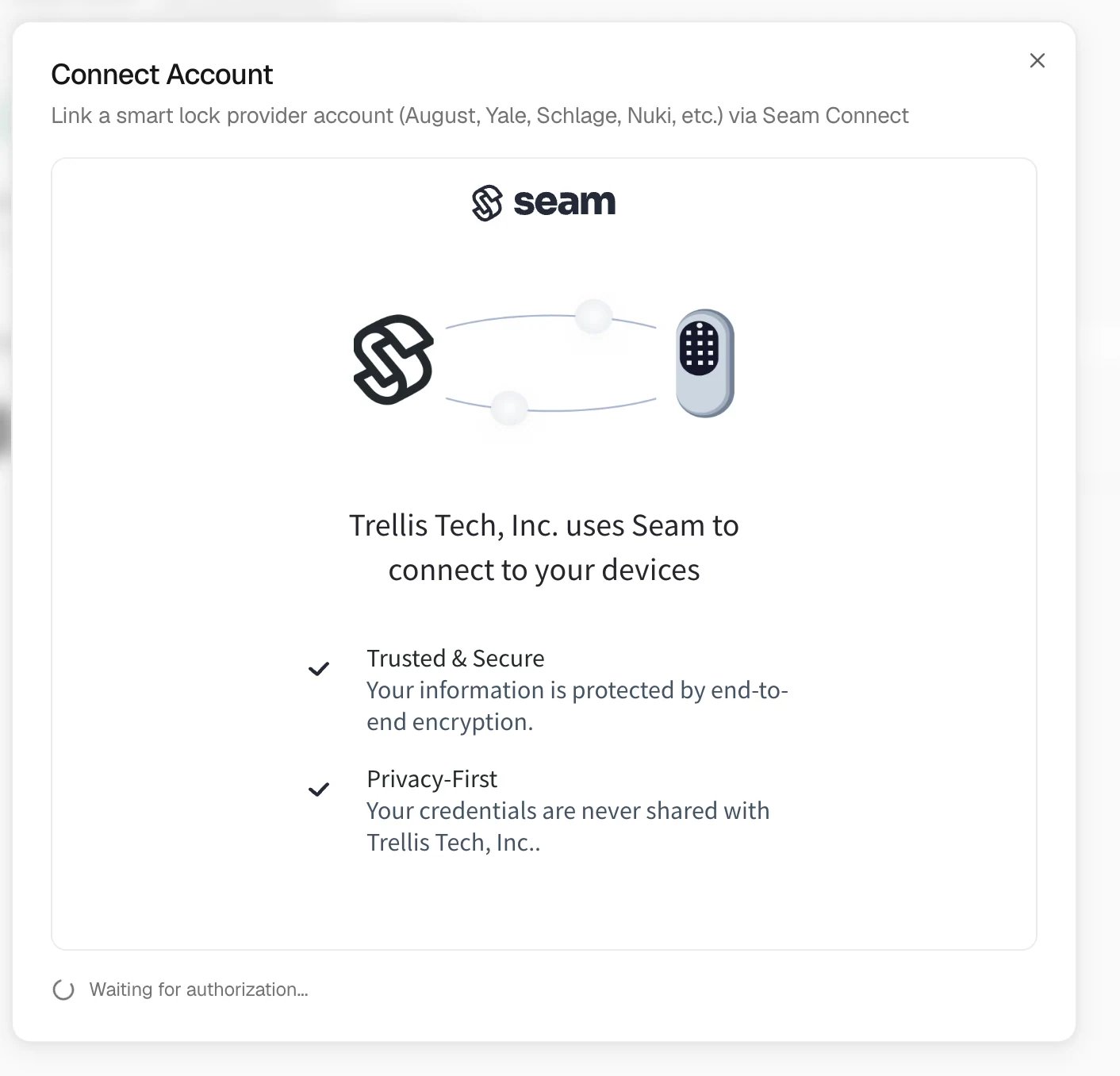 Connect smart-device accounts in Trellis