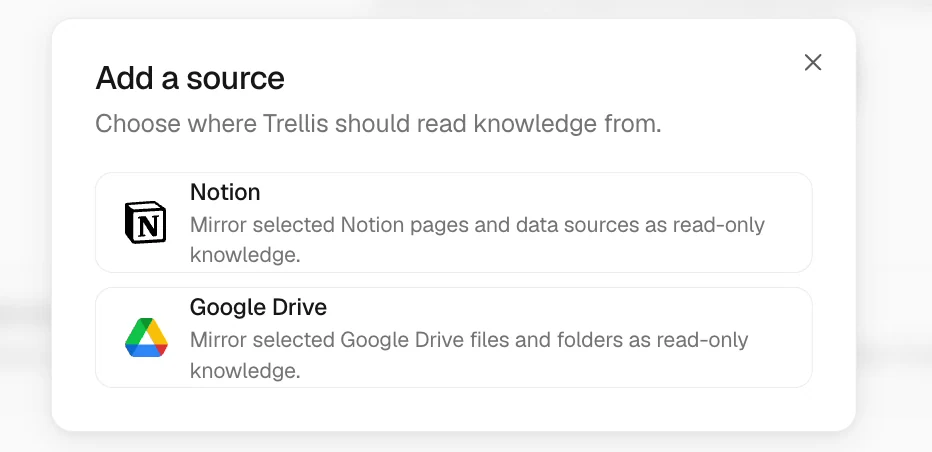 Add reference documents and connected sources in Trellis
