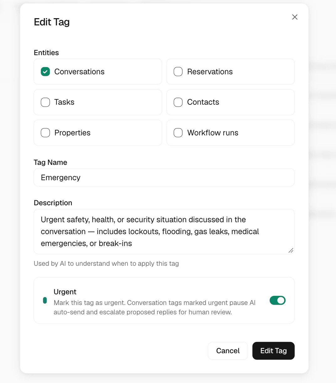 Configure the tag’s behavior in Trellis