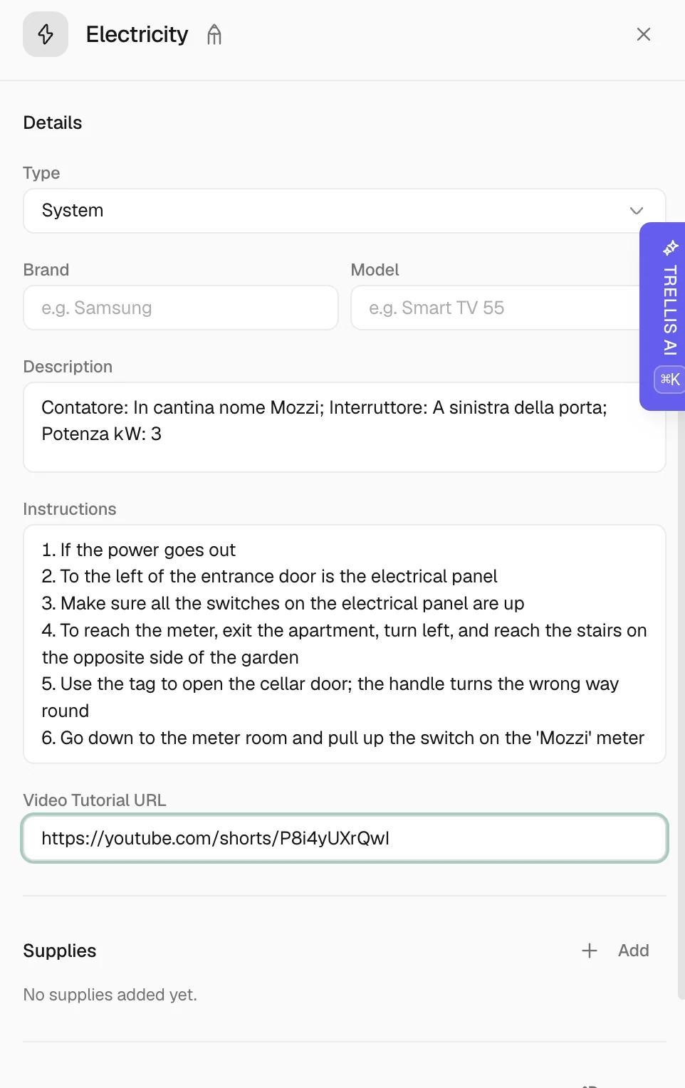 Add element instructions and media in Trellis