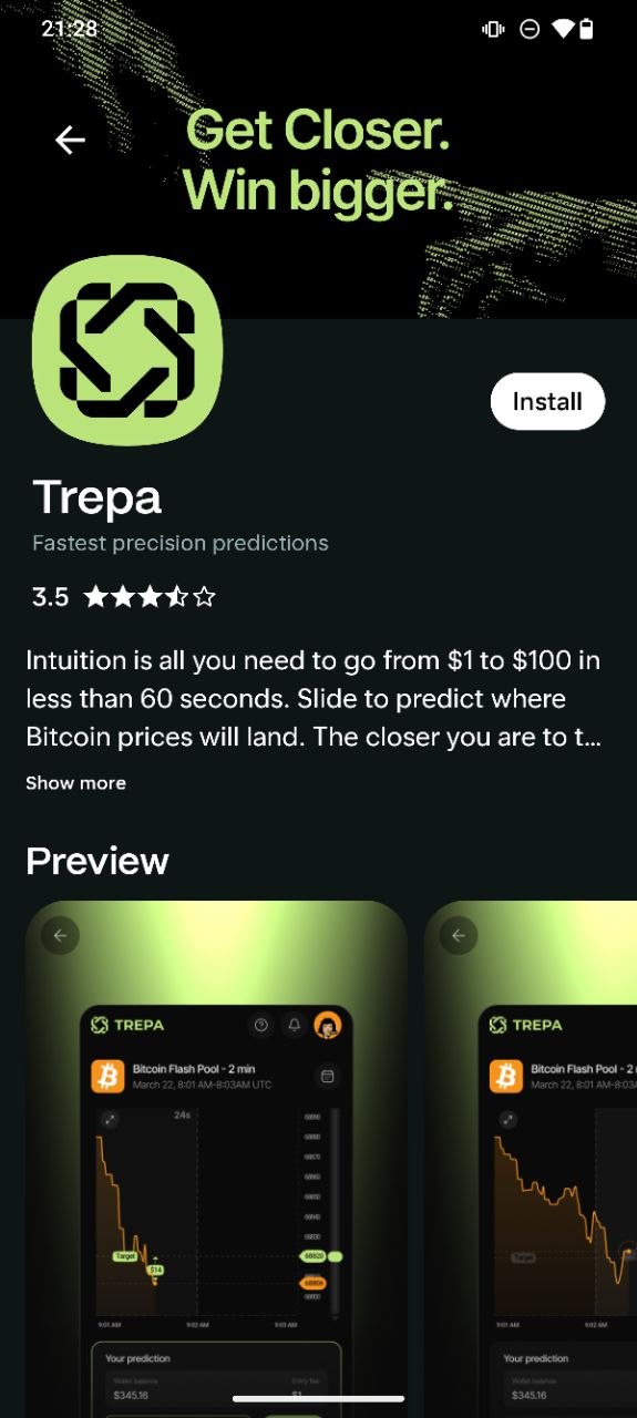 Trepa app page in the dApp Store.