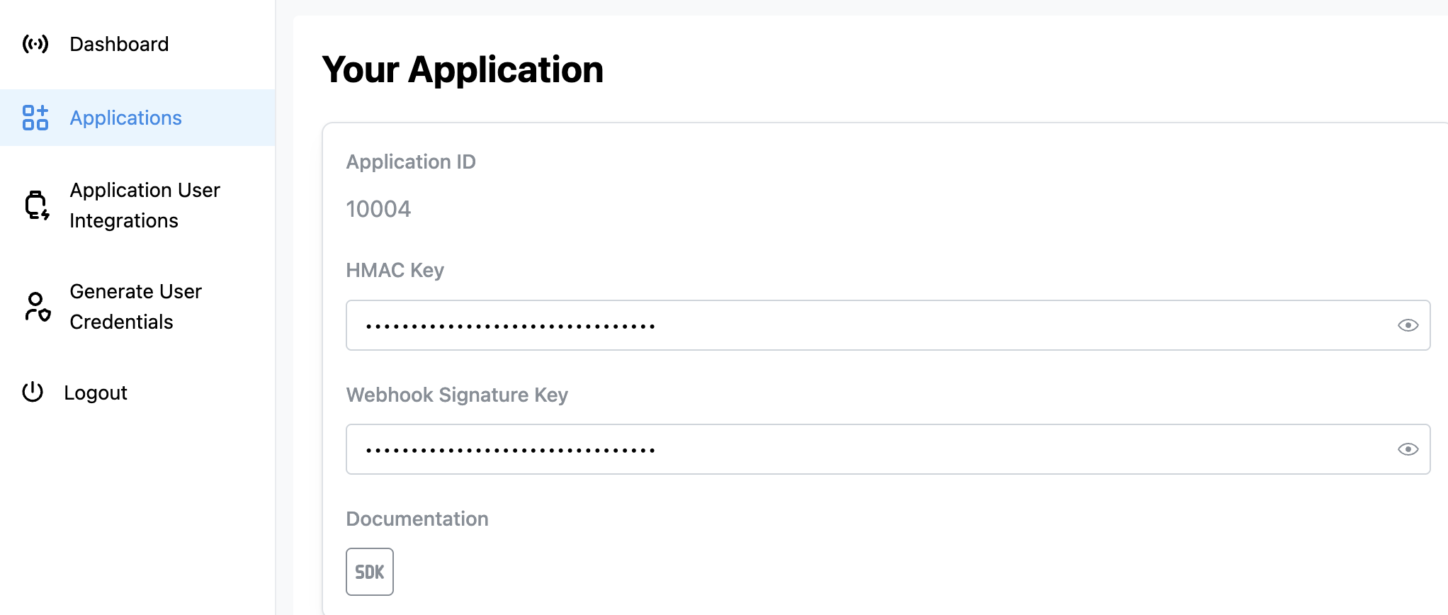 Application Credentials