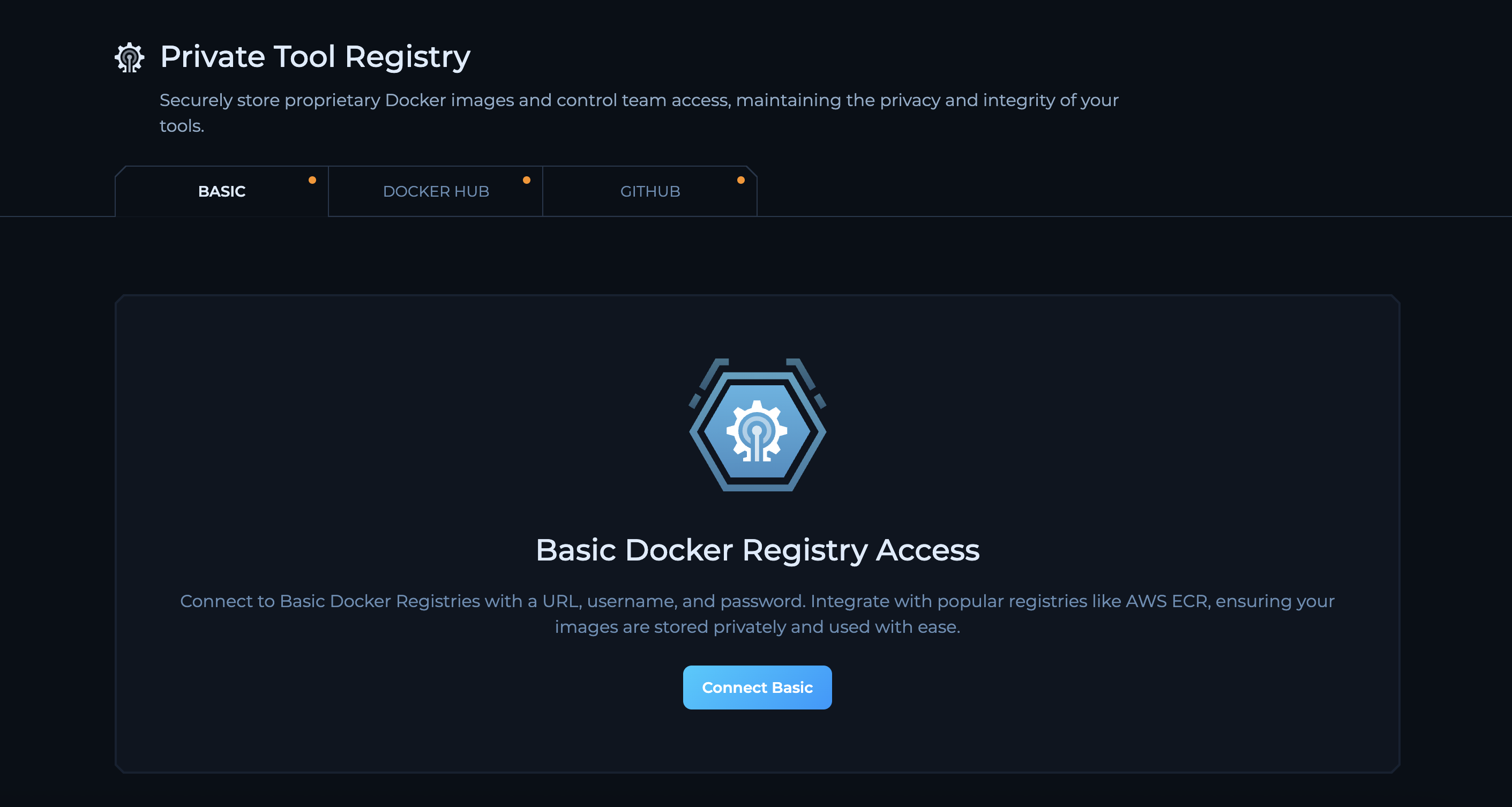 Private Registry Settings