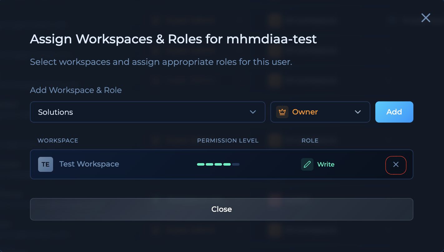 Removing Workspace Roles