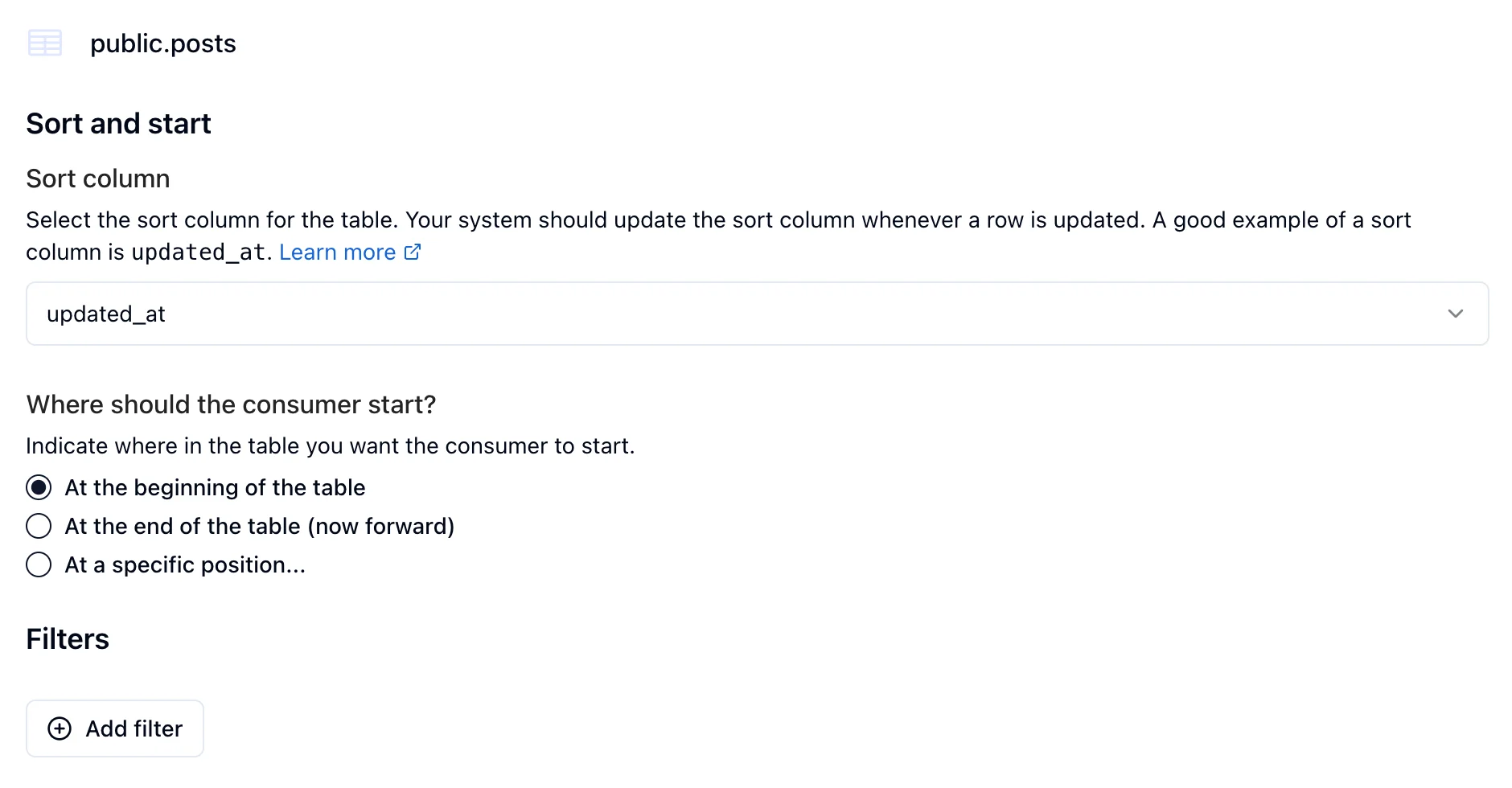 Consumer Sort and Filter