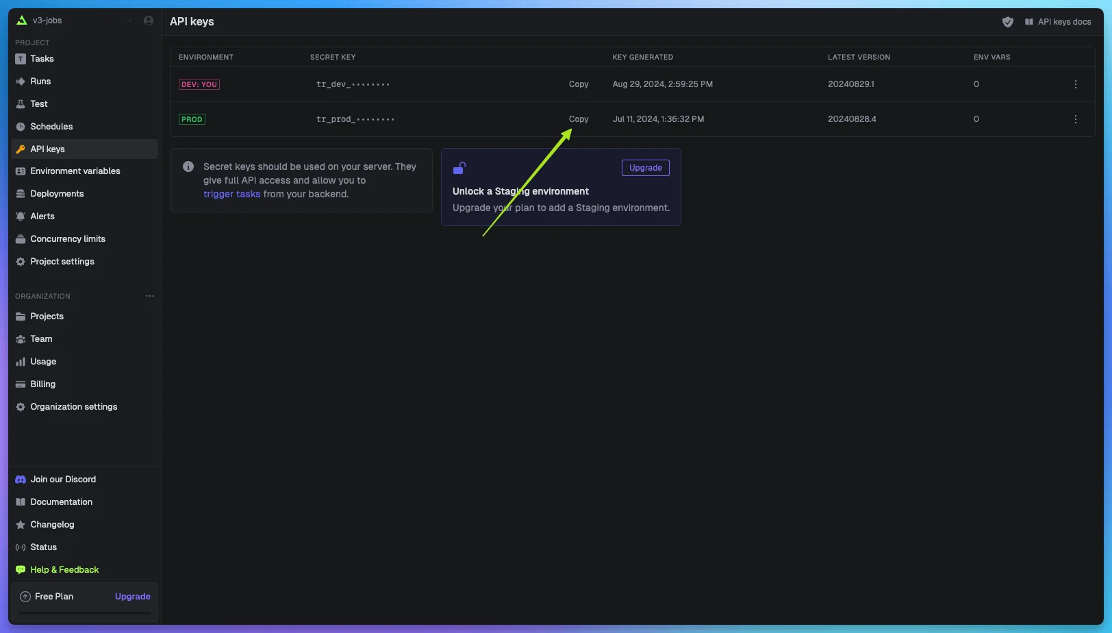 How to find your prod secret key