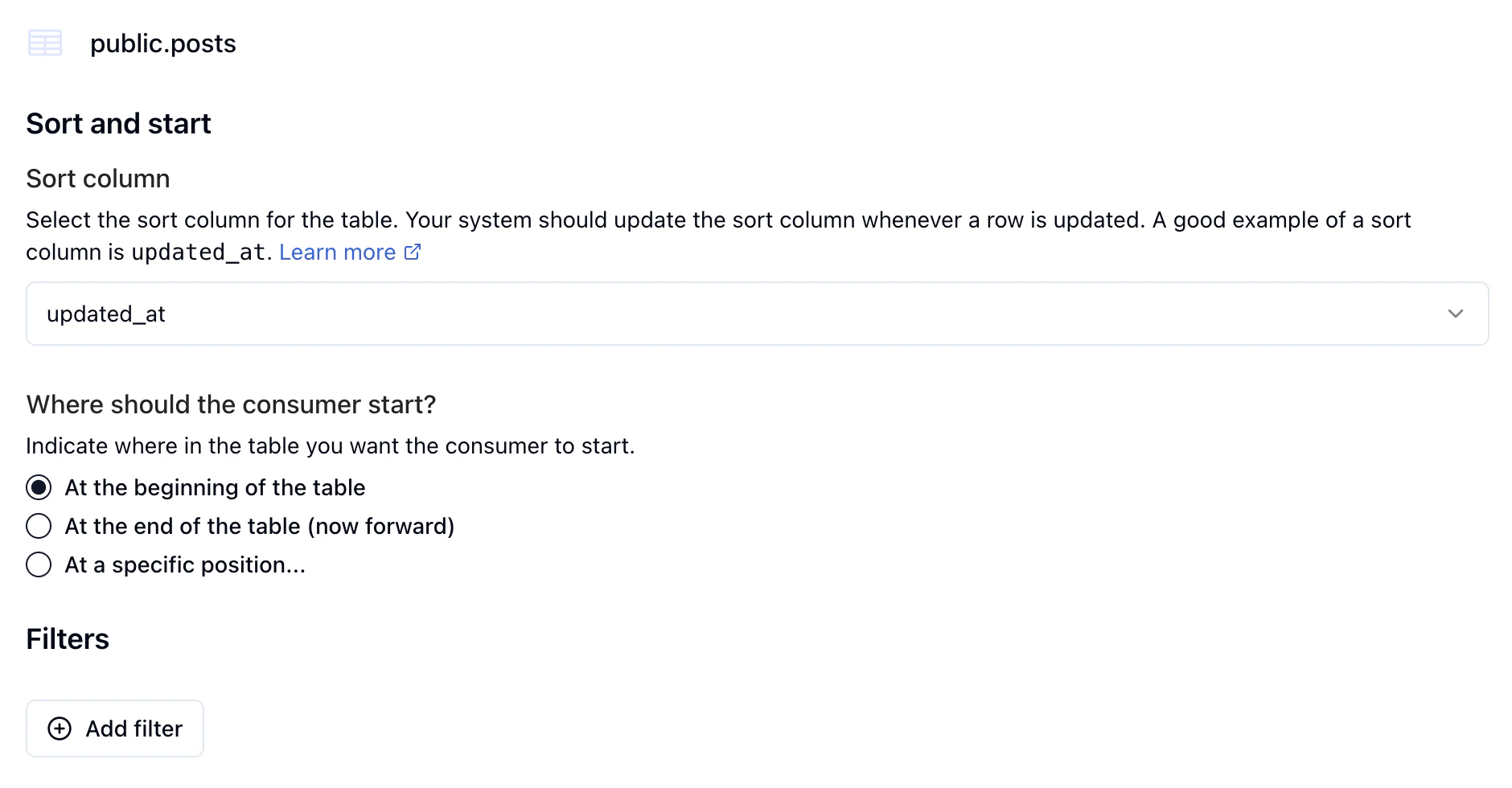 Consumer Sort and Filter
