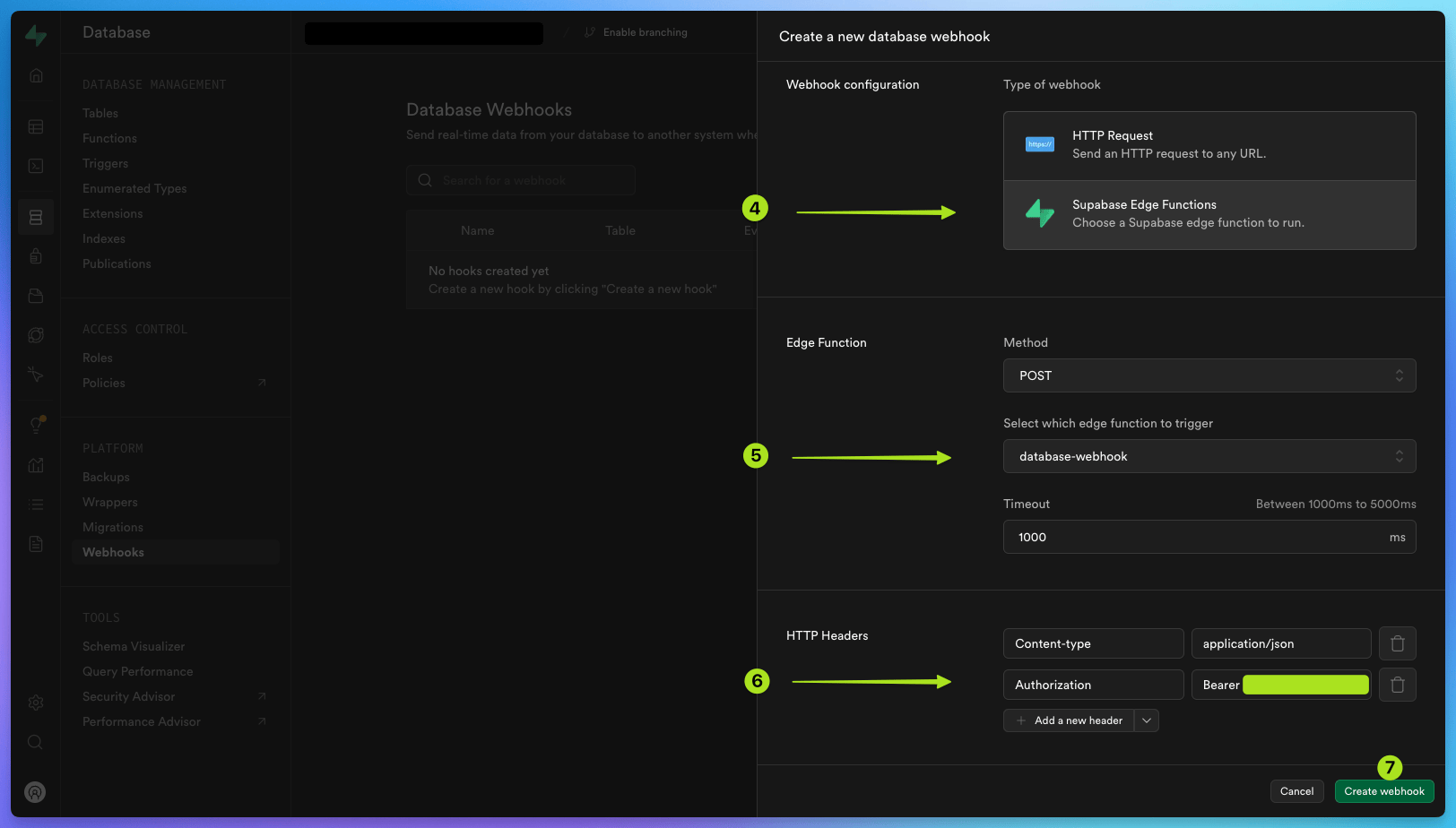 How to create a new webhook 3