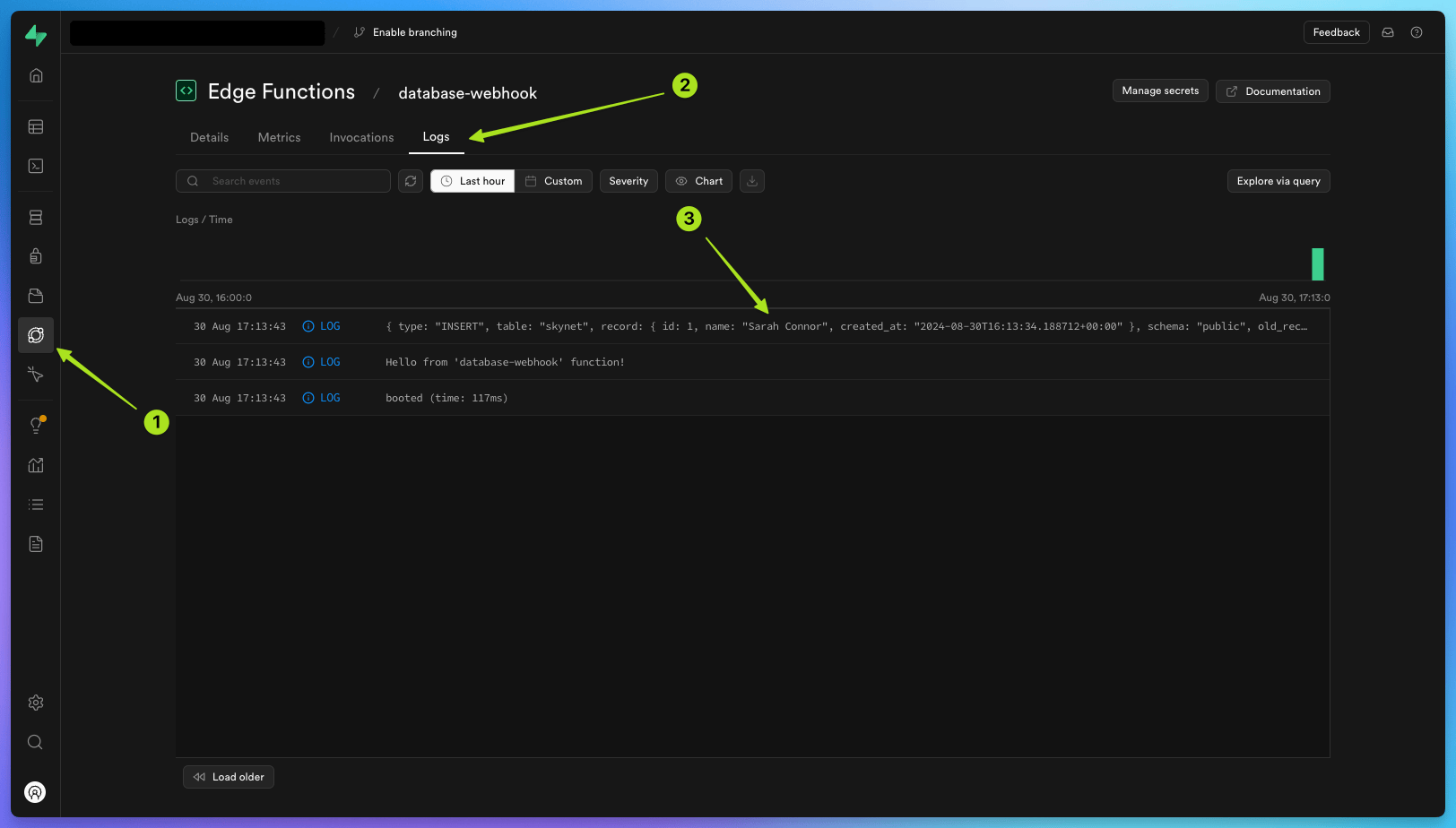 How to view the logs