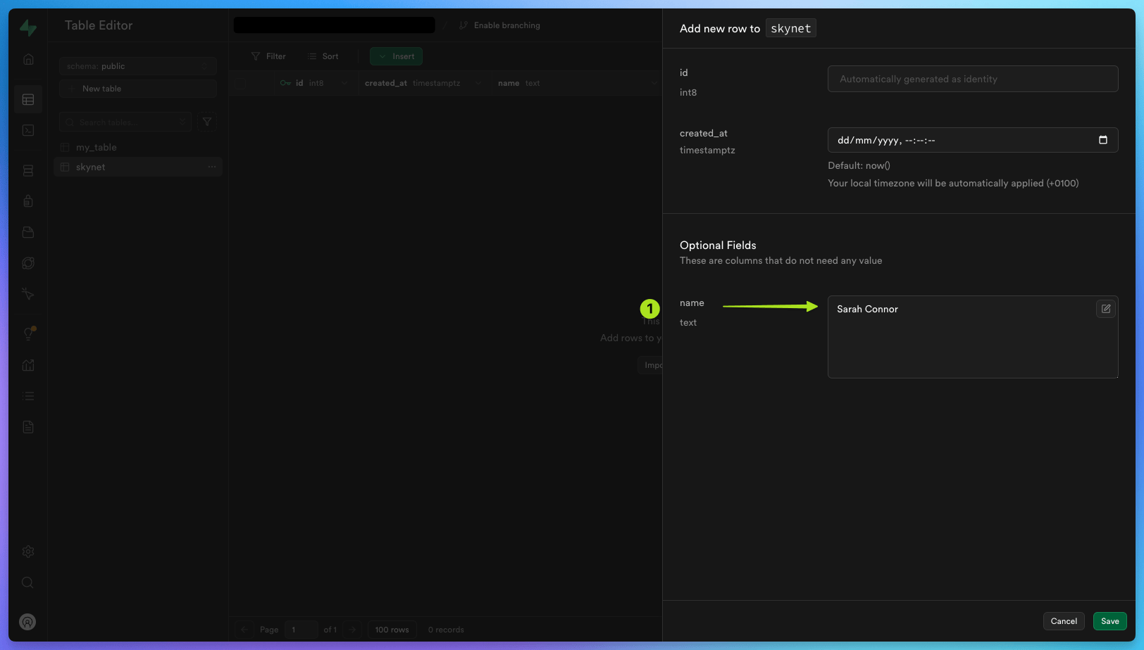 How to insert a new row 2