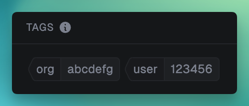How tags appear in the dashboard