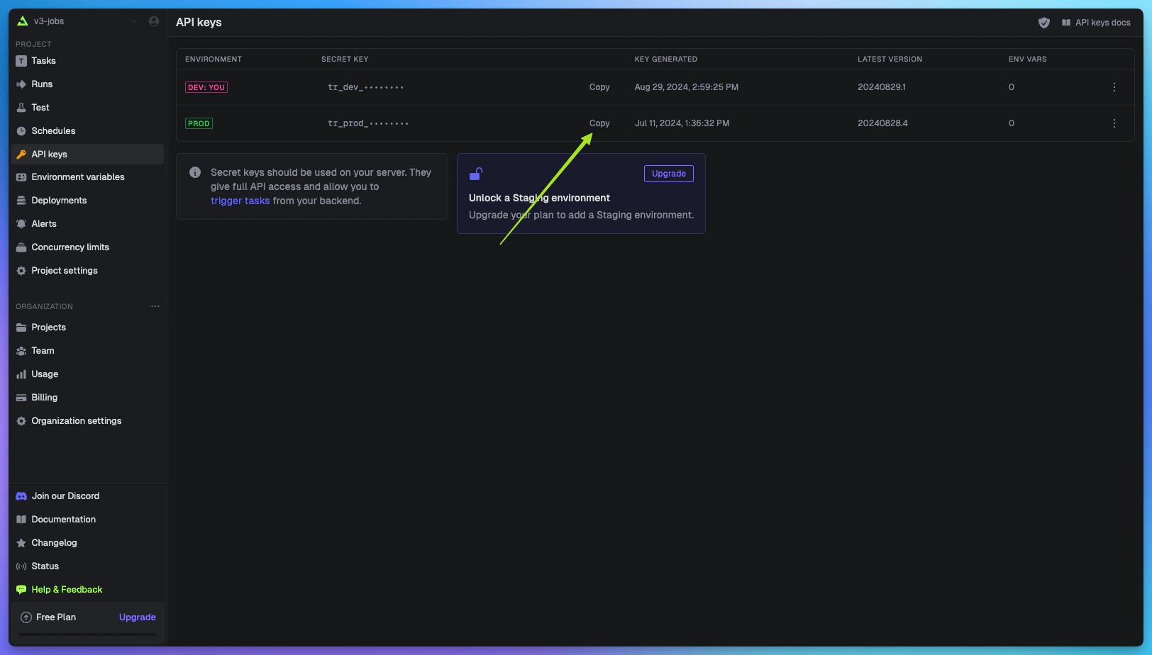 How to find your prod secret key