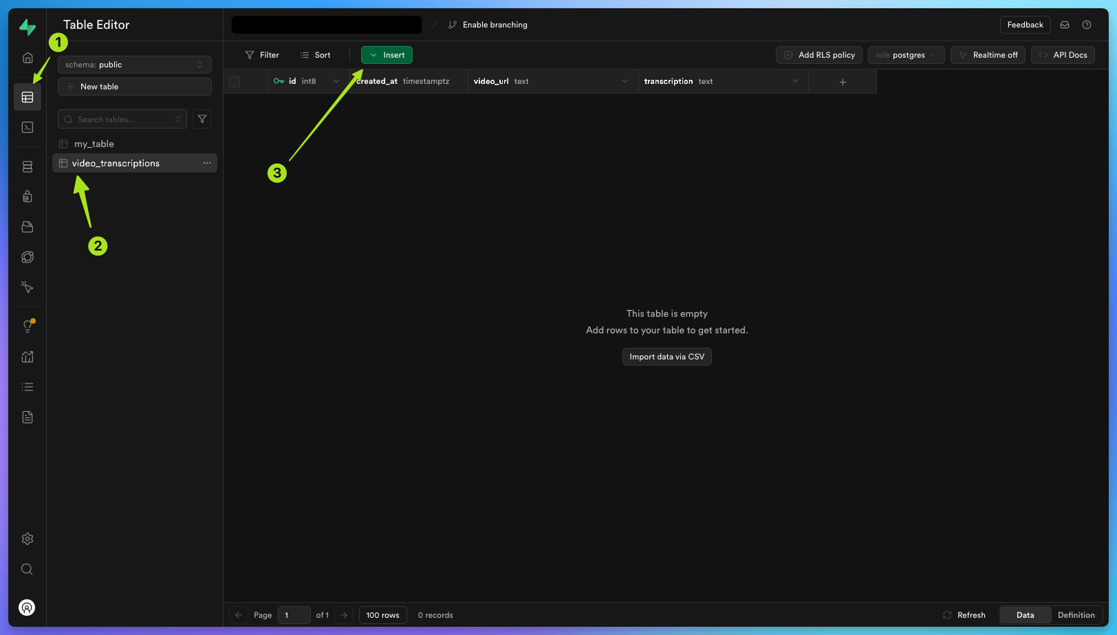 How to insert a new row 1