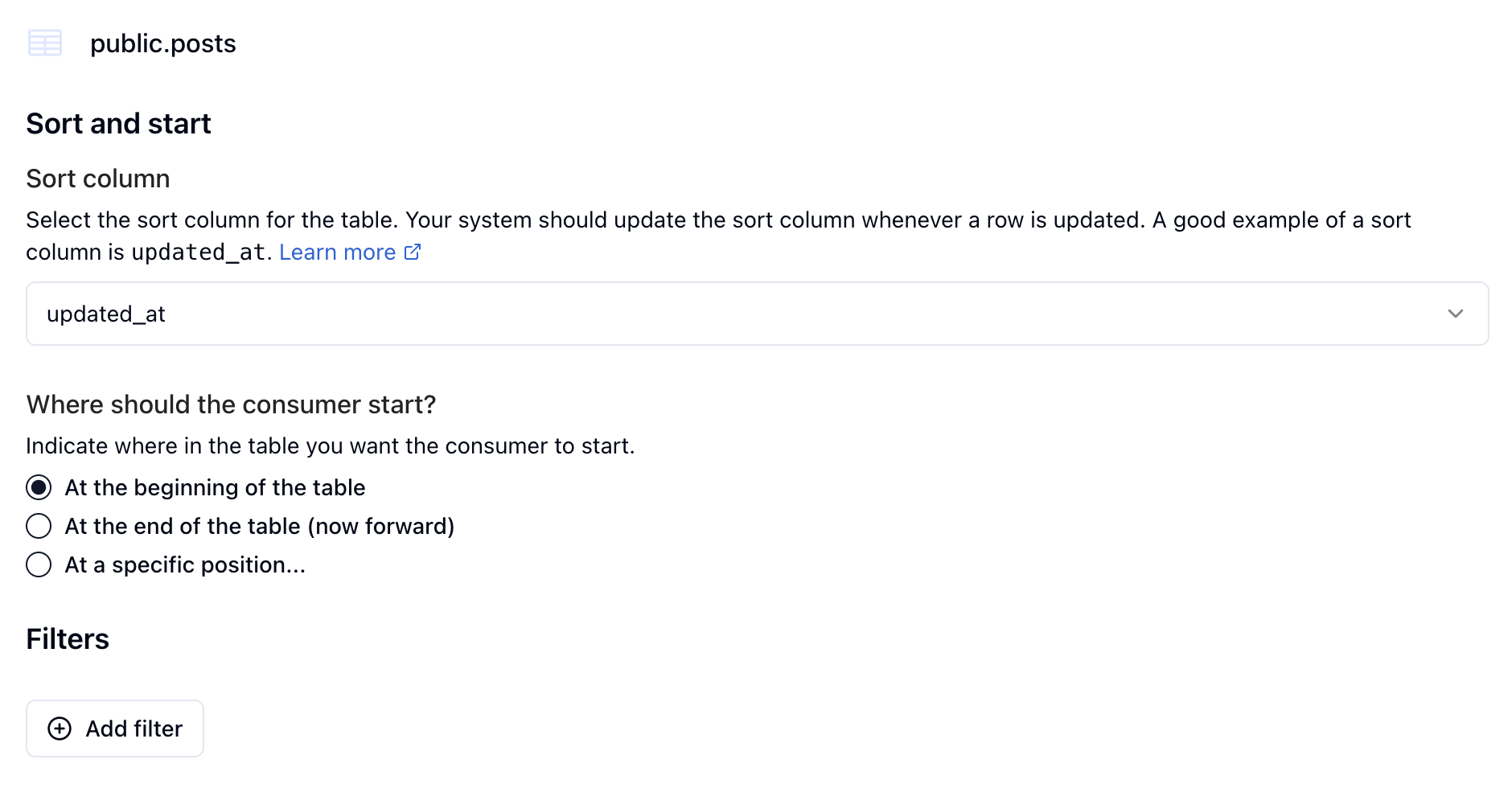 Consumer Sort and Filter
