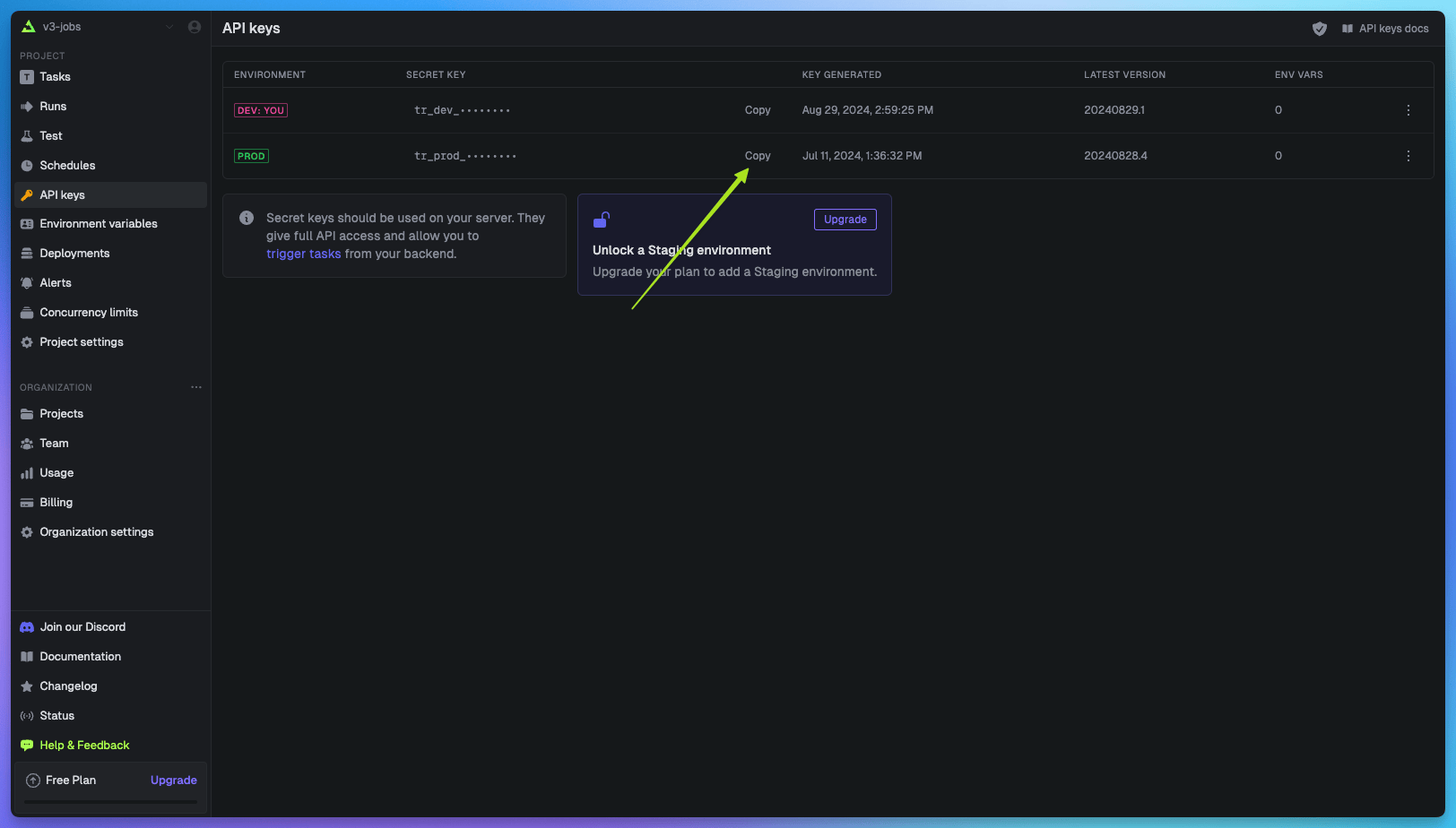 How to find your prod secret key