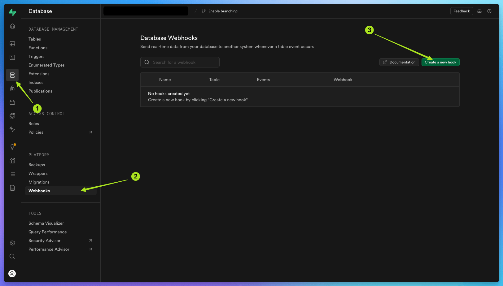 How to create a new webhook