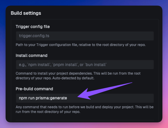 Pre-build command