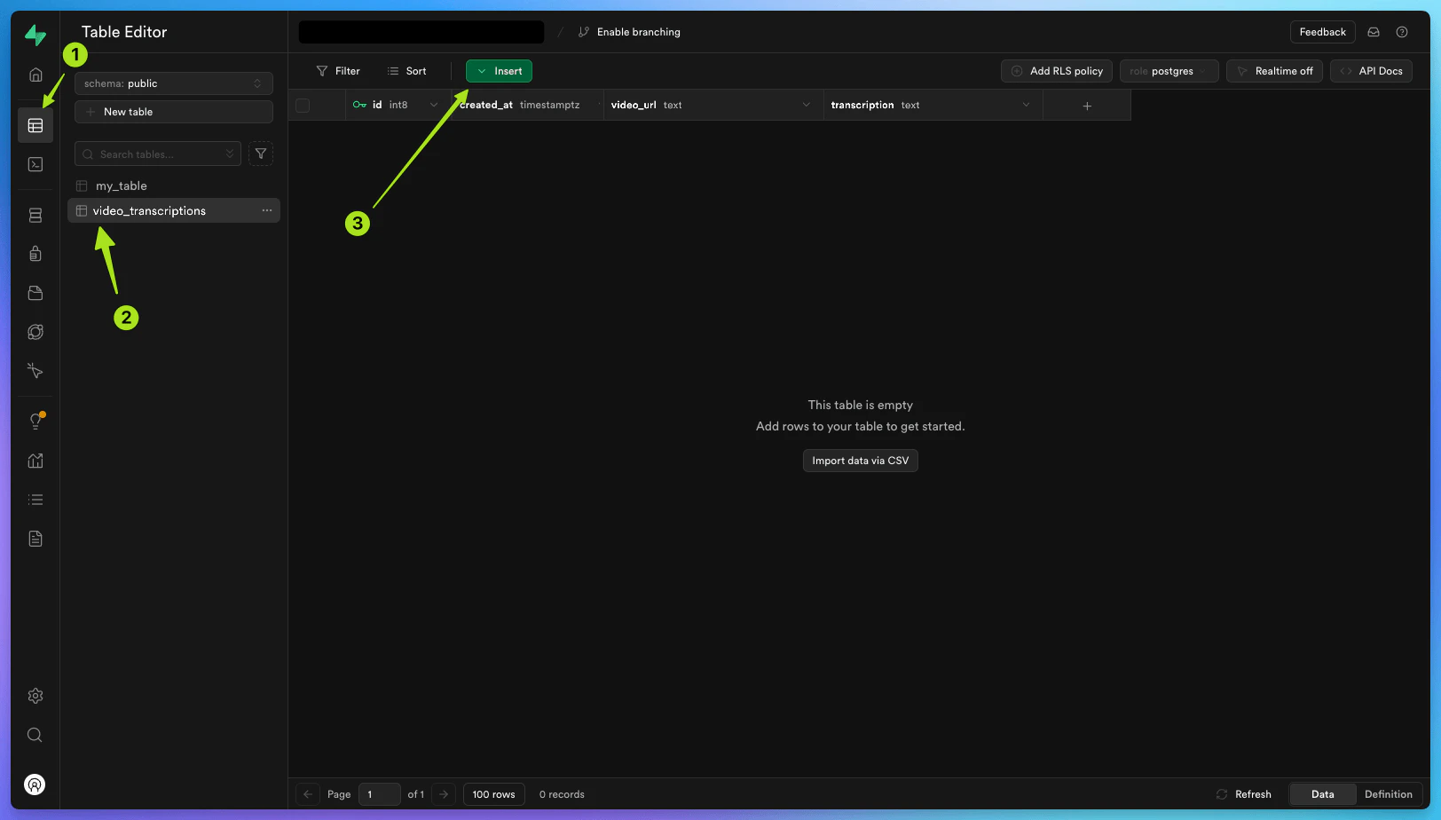 How to insert a new row 1
