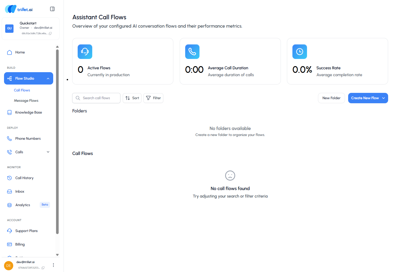Call Flows Dashboard