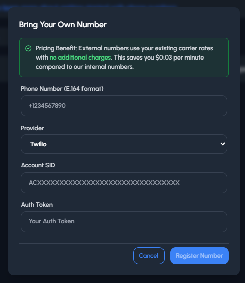 Bring Your Own Number
