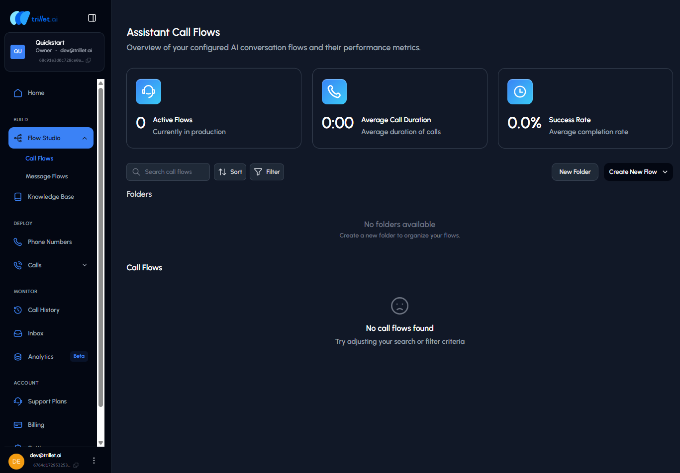Call Flows Dashboard
