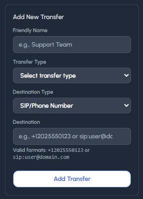 Transfer Configuration