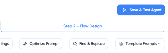 Save & Test Agent Button