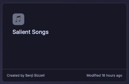 Project card with title, owner, and metadata