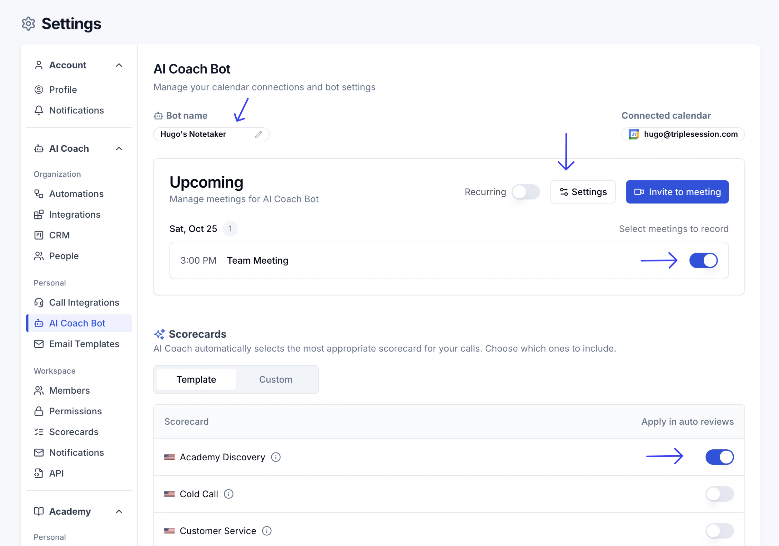 Smart Scorecard selection interface