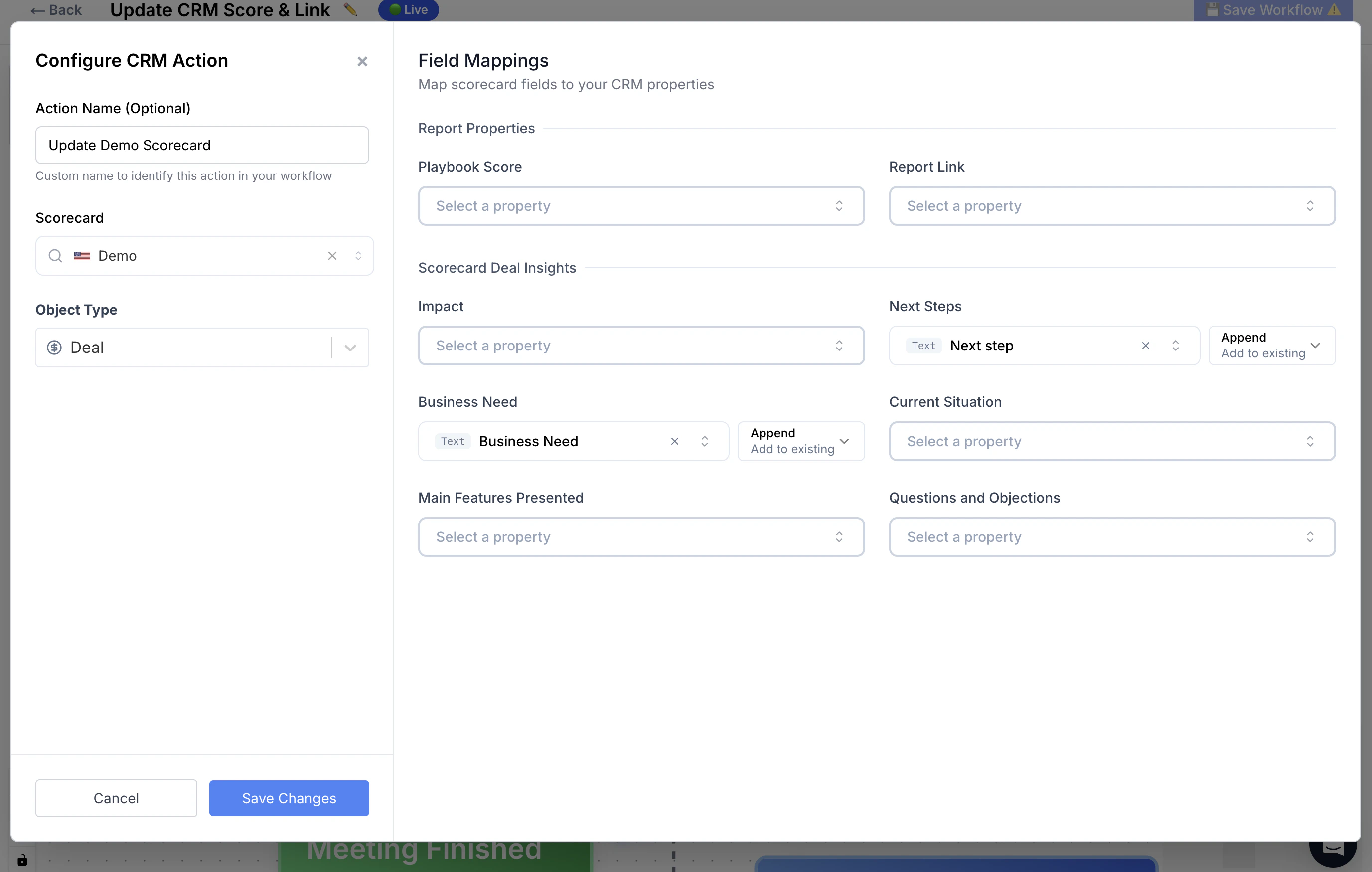 Mapping Triple Session fields to CRM properties