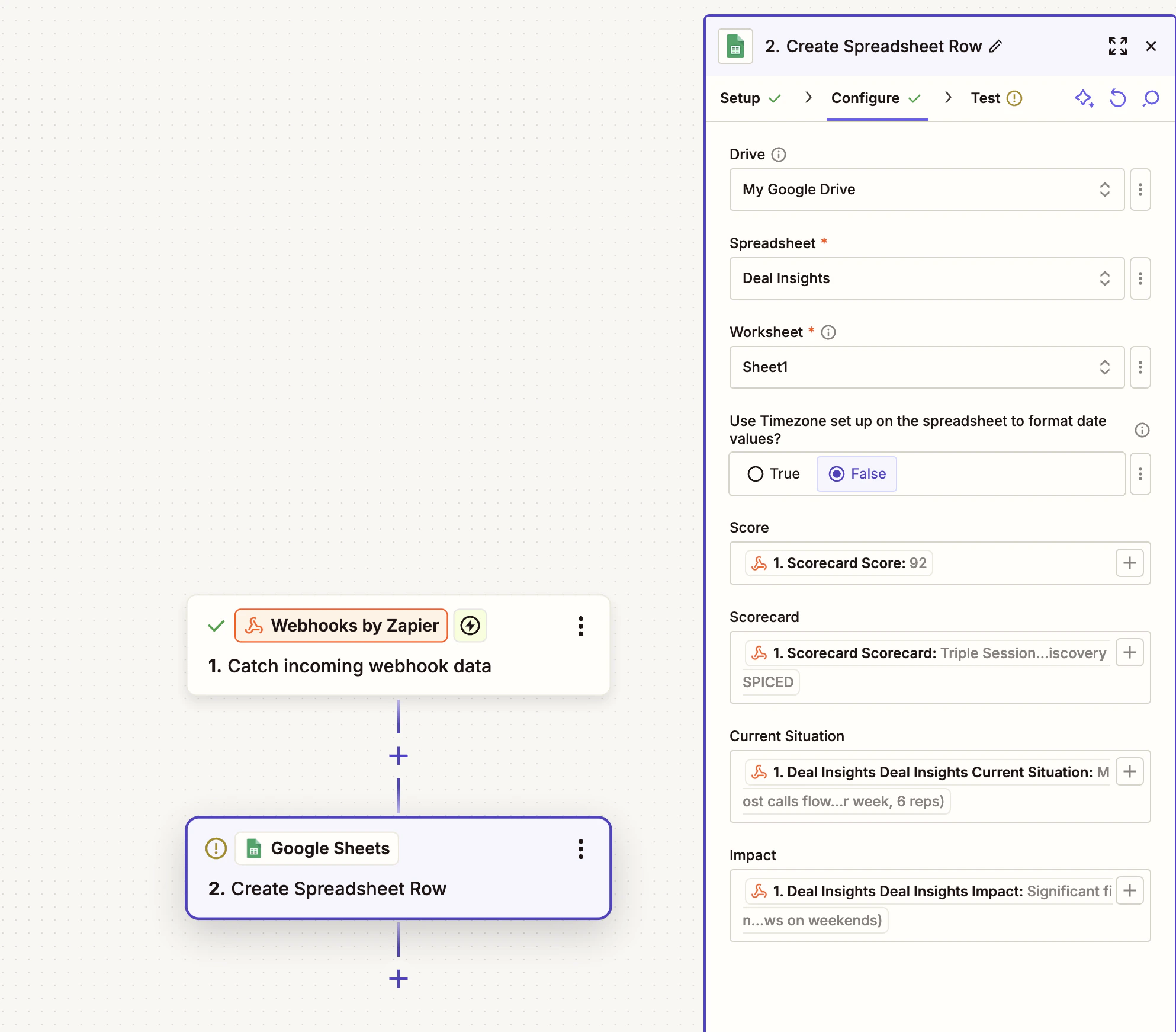 Saving and activating the automation