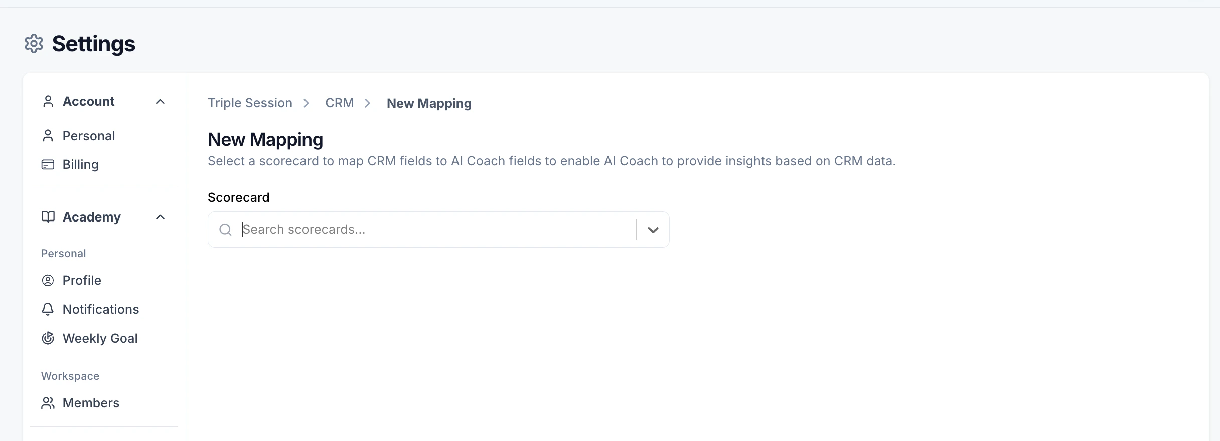 New mapping button in CRM settings