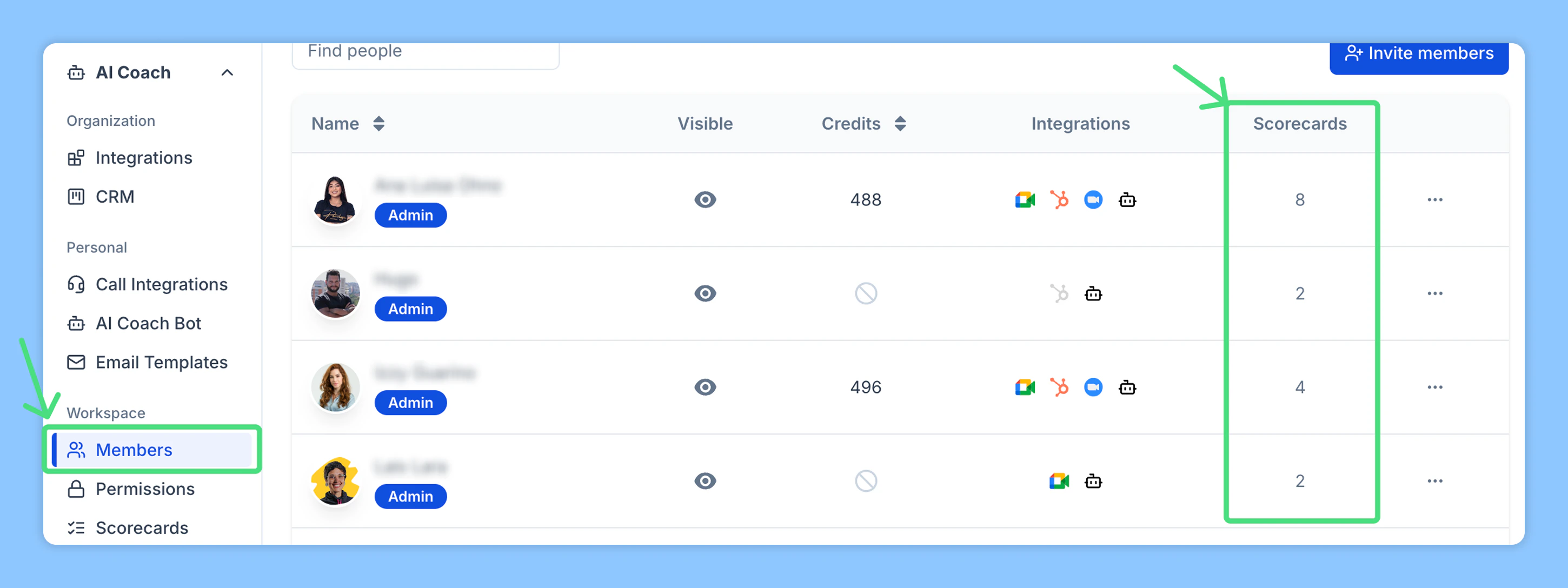 Smart Scorecards admin settings