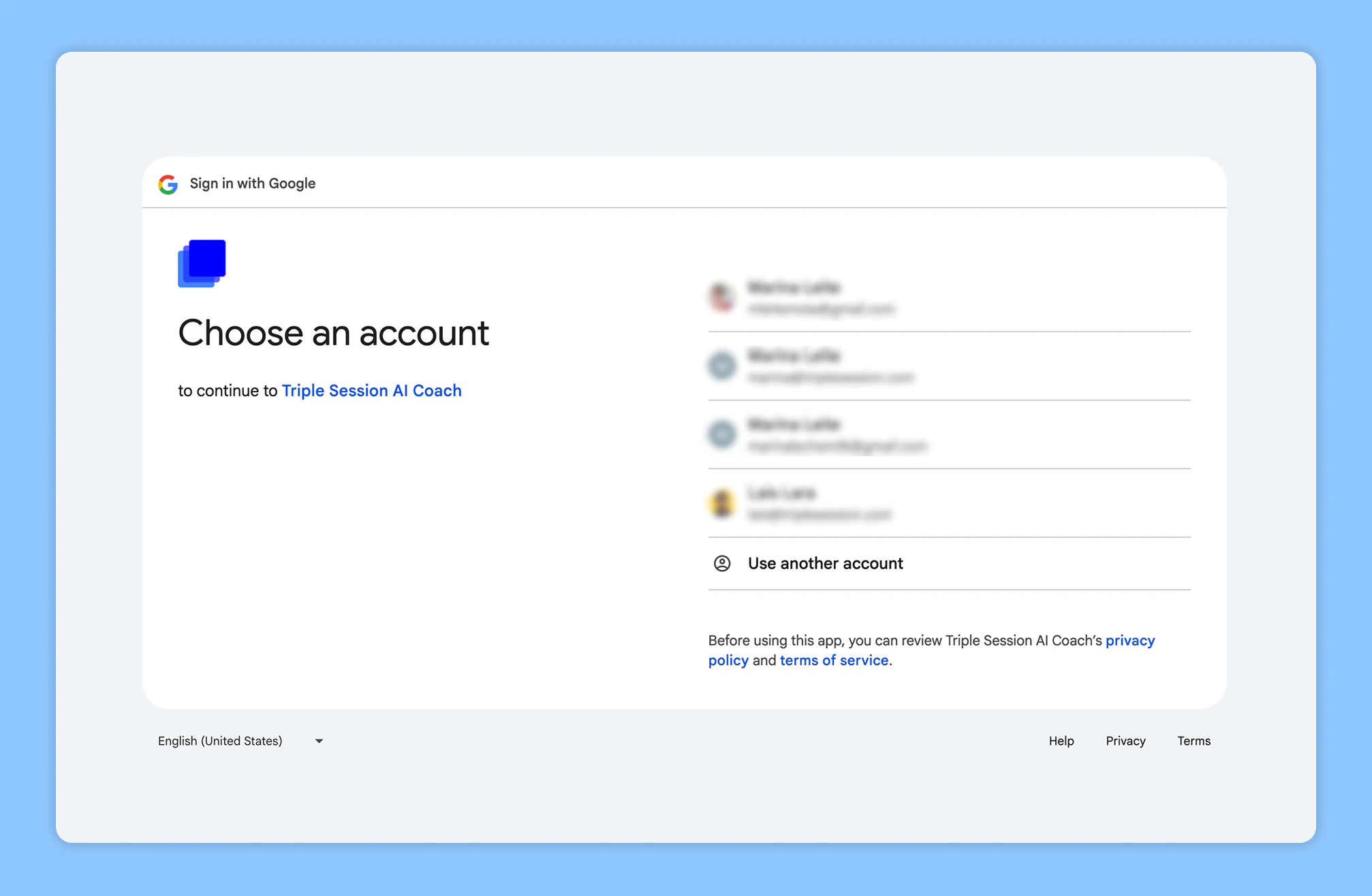 Connecting Google Meet authorization screen