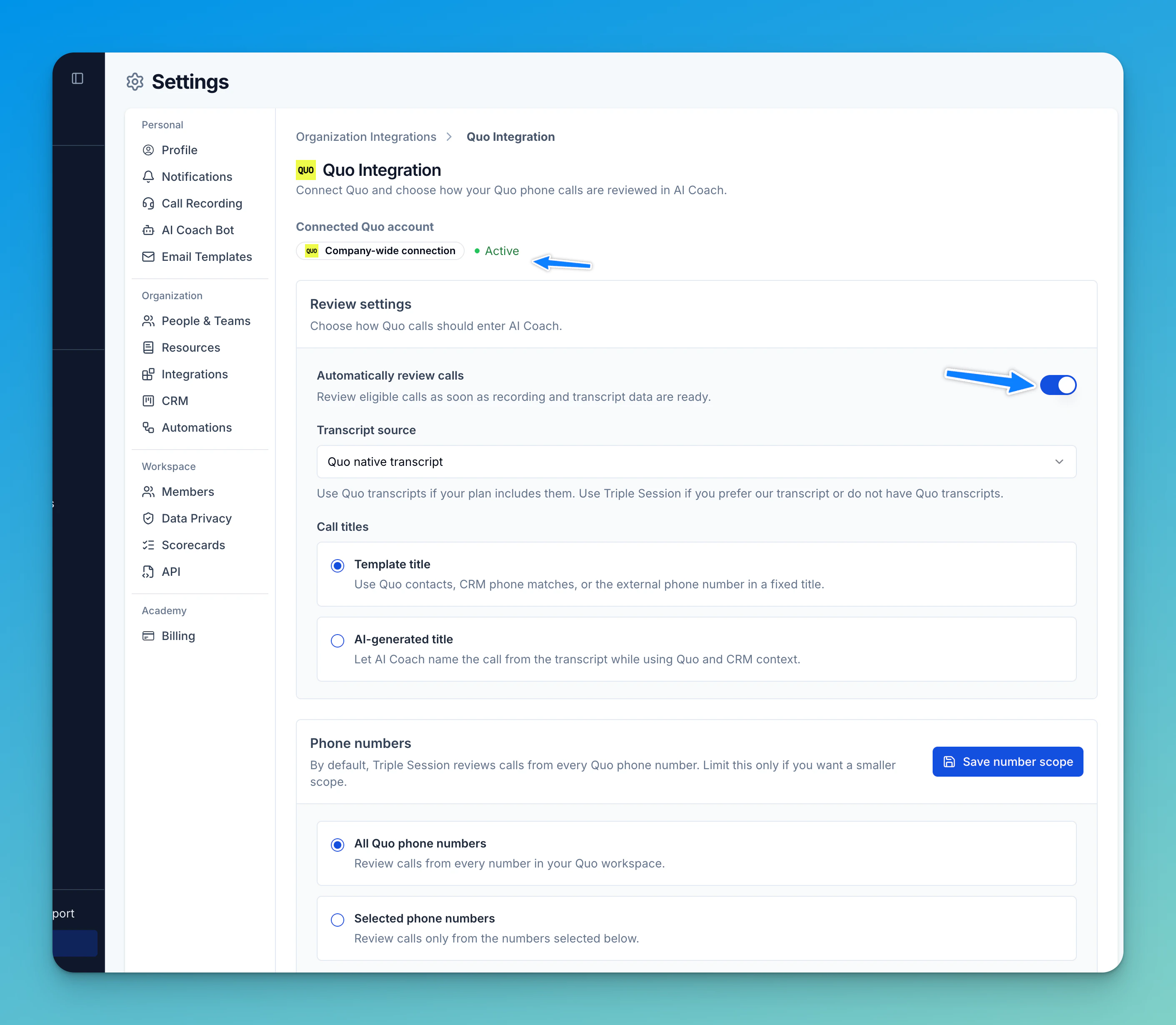 Quo integration confirmation