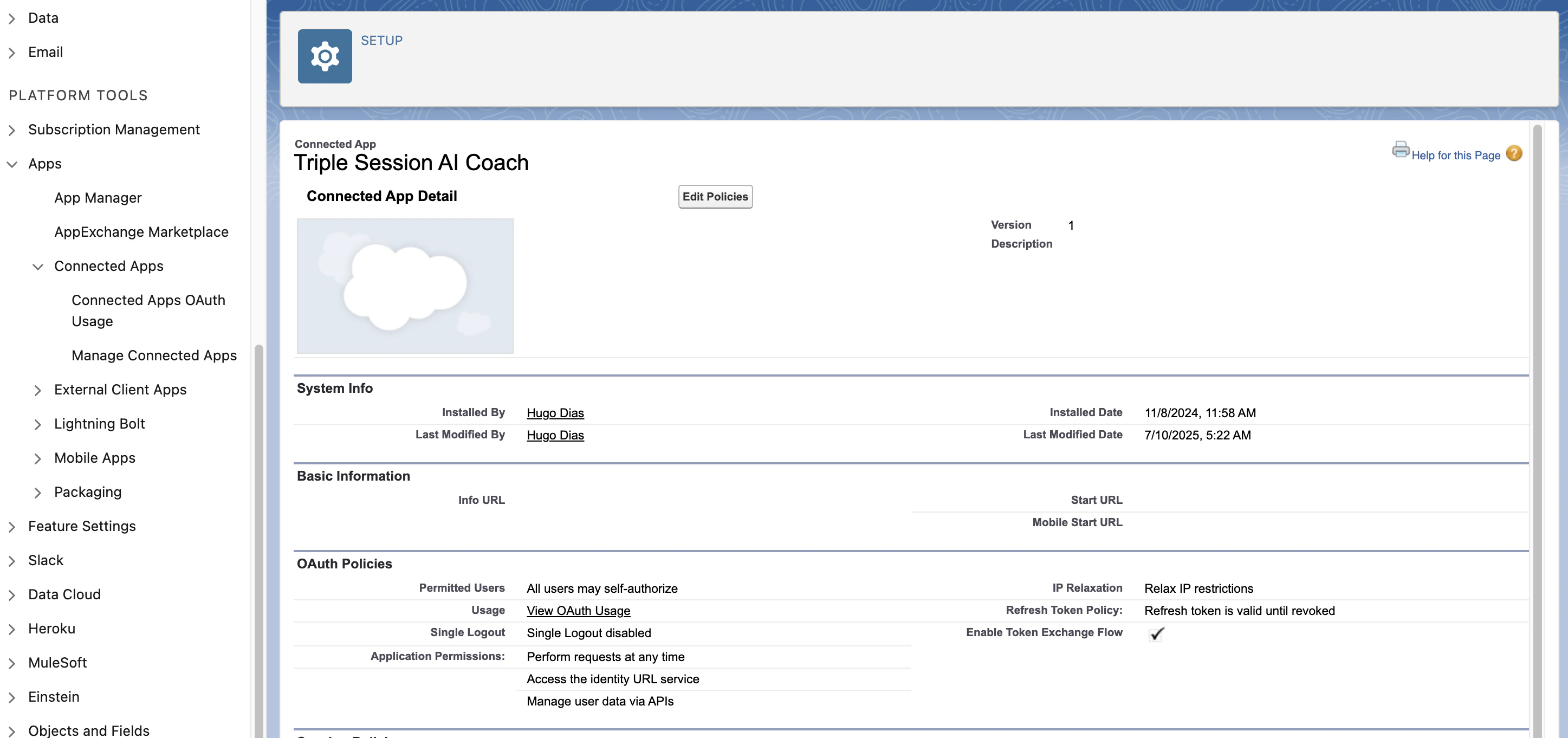 Salesforce connected confirmation in AI Coach