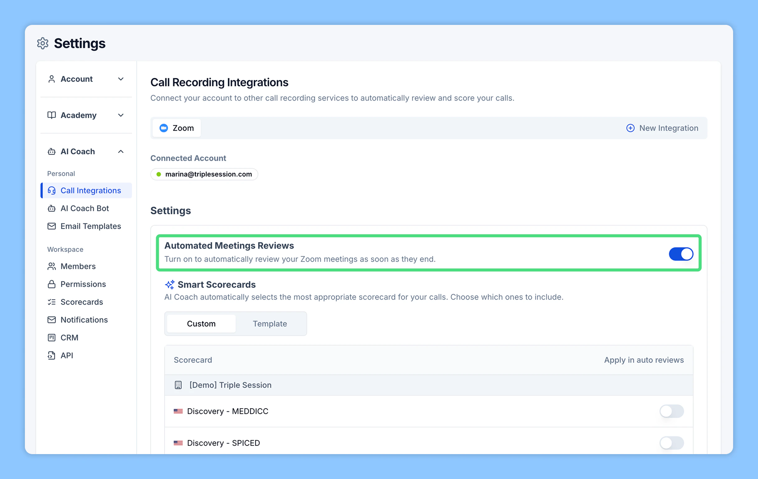 Automated Reviews enabled for Zoom