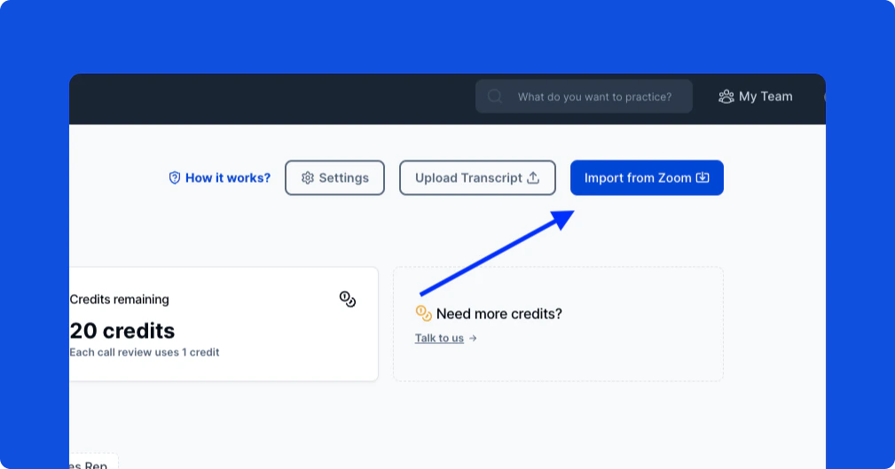 Import from Zoom — step 1