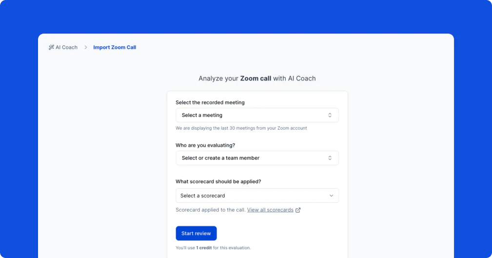 Import from Zoom — select recording and fill details